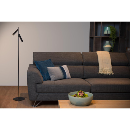 Lucide PHILON - Lampadaire / lampe de lecture - Ø 23 cm - LED Dim. - 2x4,5W 3000K - Noir