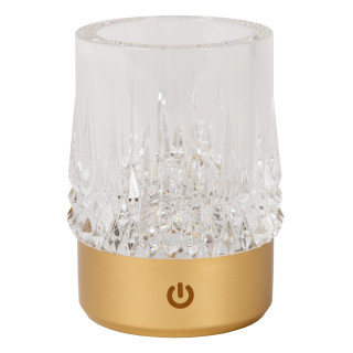 Lucide LILY - Pièce détachée Rechargeable - Batterie/Piles - Ø 8 cm - LED Dim to warm - 1x3W 2700K/3000K - Or Mat / Laiton