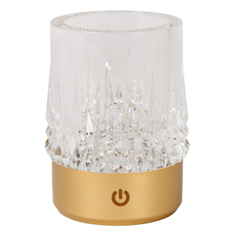 Lucide LILY - Pièce détachée Rechargeable - Batterie/Piles - Ø 8 cm - LED Dim to warm - 1x3W 2700K/3000K - Or Mat / Laiton
