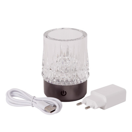 Lucide LILY - Pièce détachée Rechargeable - Batterie/Piles - Ø 8 cm - LED Dim to warm - 1x3W 2700K/3000K - Canon Fusil Mat
