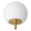 Lucide ELDA - Verrerie - IP44 - Opalin - L 12 x P 12 x H 10 cm - Opalin / Or Mat / Laiton