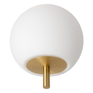 Lucide ELDA - Verrerie - IP44 - Opalin - L 12 x P 12 x H 10 cm - Opalin / Or Mat / Laiton