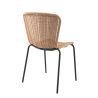 CHAISE DE RESTAURANT LOOM | MÉTAL NOIR | PE ROTIN NATUREL, empilable, extérieur