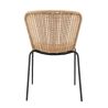 CHAISE DE RESTAURANT LOOM | MÉTAL NOIR | PE ROTIN NATUREL, empilable, extérieur