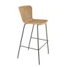 TABOURET DE RESTAURANT LOYD | MÉTAL NOIR | PE ROTIN NATUREL, empilable, extérieur