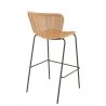 TABOURET DE RESTAURANT LOYD | MÉTAL NOIR | PE ROTIN NATUREL, empilable, extérieur