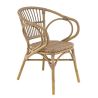 FAUTEUIL DE RESTAURANT METZ | ALUMINIUM BAMBOO LOOK CARAMEL | PE ROTIN NOISETTE, empilable, extérieur