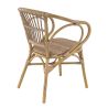 FAUTEUIL DE RESTAURANT METZ | ALUMINIUM BAMBOO LOOK CARAMEL | PE ROTIN NOISETTE, empilable, extérieur