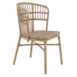CHAISE DE RESTAURANT ORLEANS | ALUMINIUM BAMBOO LOOK CARAMEL | PE ROTIN NOISETTE, empilable, extérieur
