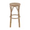 Tabouret de bar LAVAL d'extérieur - Aluminium effet bambou caramel, tressage PE imitation rotin noisette