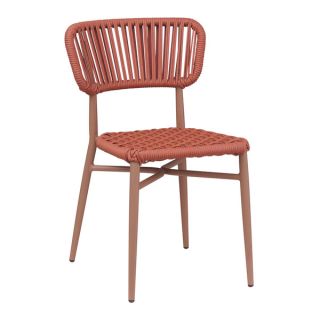 Chaise de terrasse MARBELLA empilable d'extérieur - Aluminium terra, polyéthylène terra