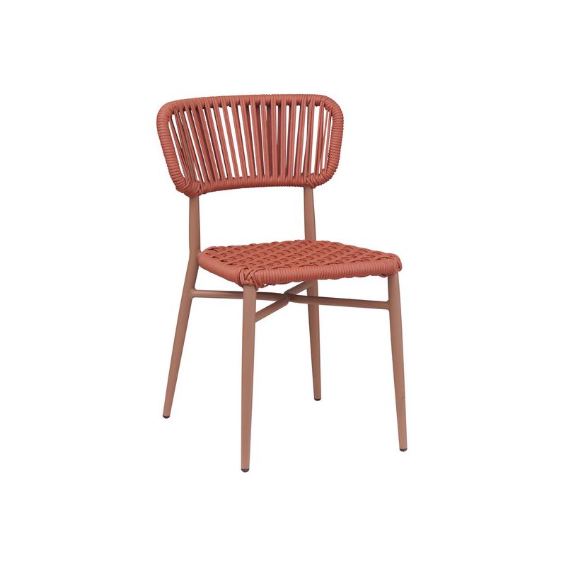 Chaise de terrasse MARBELLA empilable d'extérieur - Aluminium terra, polyéthylène terra