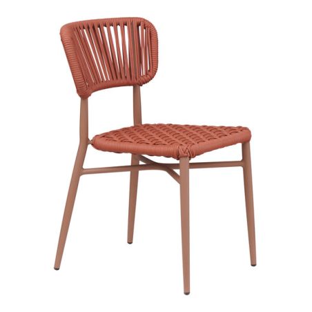 Chaise de terrasse MARBELLA empilable d'extérieur - Aluminium terra, polyéthylène terra