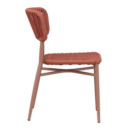 Chaise de terrasse MARBELLA empilable d'extérieur - Aluminium terra, polyéthylène terra