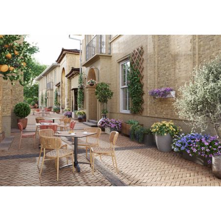 Chaise de terrasse MARBELLA empilable d'extérieur - Aluminium terra, polyéthylène terra