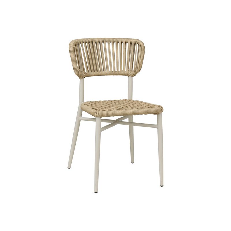 Chaise de terrasse MARBELLA empilable d'extérieur - Aluminium sable, polyéthylène sable