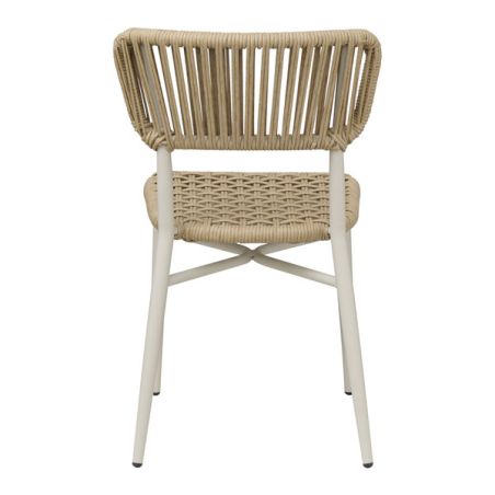 Chaise de terrasse MARBELLA empilable d'extérieur - Aluminium sable, polyéthylène sable
