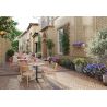 Chaise de terrasse MARBELLA empilable d'extérieur - Aluminium sable, polyéthylène sable