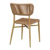Chaise de terrasse MARBELLA empilable d'extérieur - Aluminium effet bambou caramel, polyéthylène naturel