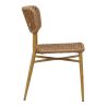 Chaise de terrasse MARBELLA empilable d'extérieur - Aluminium effet bambou caramel, polyéthylène naturel