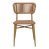 Chaise de terrasse MARBELLA empilable d'extérieur - Aluminium effet bambou caramel, polyéthylène naturel