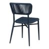 Chaise de terrasse MARBELLA empilable d'extérieur - Aluminium bleu foncé, polyéthylène bleu abysse