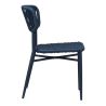 Chaise de terrasse MARBELLA empilable d'extérieur - Aluminium bleu foncé, polyéthylène bleu abysse