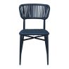 Chaise de terrasse MARBELLA empilable d'extérieur - Aluminium bleu foncé, polyéthylène bleu abysse