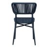 Chaise de terrasse MARBELLA empilable d'extérieur - Aluminium bleu foncé, polyéthylène bleu abysse