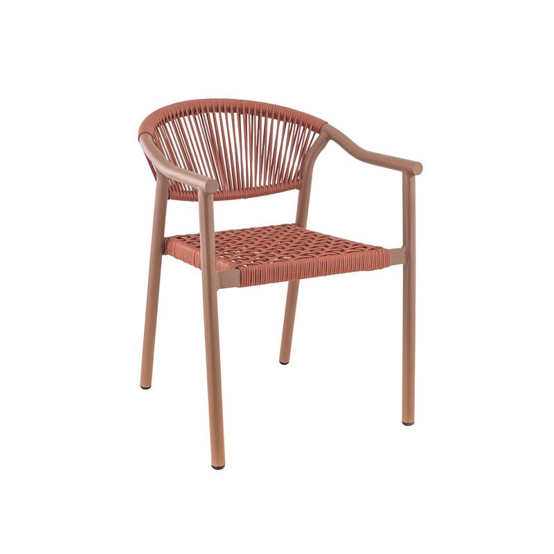 Fauteuil de terrasse DENIA empilable d'extérieur - Aluminium terra, polyéthylène terra