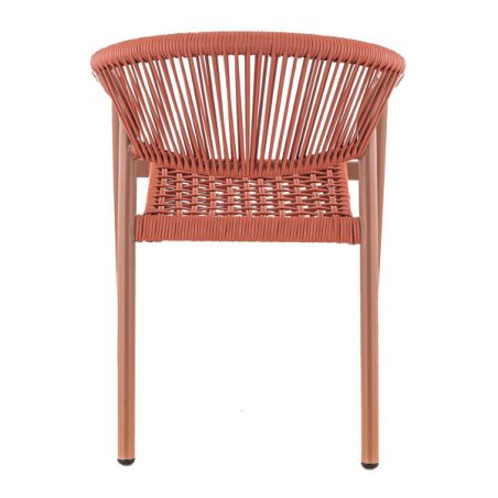 Fauteuil de terrasse DENIA empilable d'extérieur - Aluminium terra, polyéthylène terra
