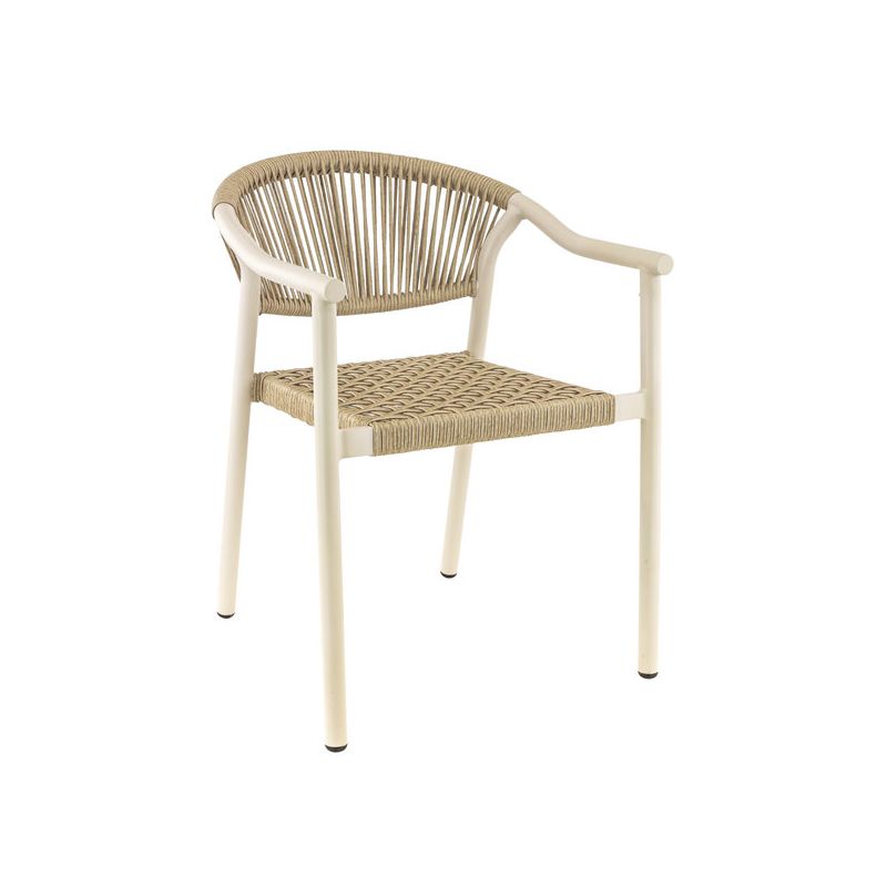 Fauteuil de terrasse DENIA empilable d'extérieur - Aluminium sable, polyéthylène sable