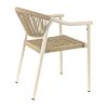 Fauteuil de terrasse DENIA empilable d'extérieur - Aluminium sable, polyéthylène sable