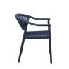 Fauteuil de terrasse DENIA empilable d'extérieur - Aluminium bleu foncé, polyéthylène bleu abysse