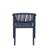 Fauteuil de terrasse DENIA empilable d'extérieur - Aluminium bleu foncé, polyéthylène bleu abysse