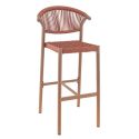 Tabouret de bar ALICANTE d'extérieur - Aluminium terra, polyéthylène terra