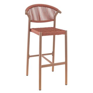 Tabouret de bar ALICANTE d'extérieur - Aluminium terra, polyéthylène terra