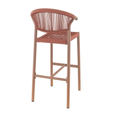 Tabouret de bar ALICANTE d'extérieur - Aluminium terra, polyéthylène terra