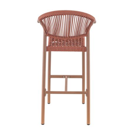 Tabouret de bar ALICANTE d'extérieur - Aluminium terra, polyéthylène terra