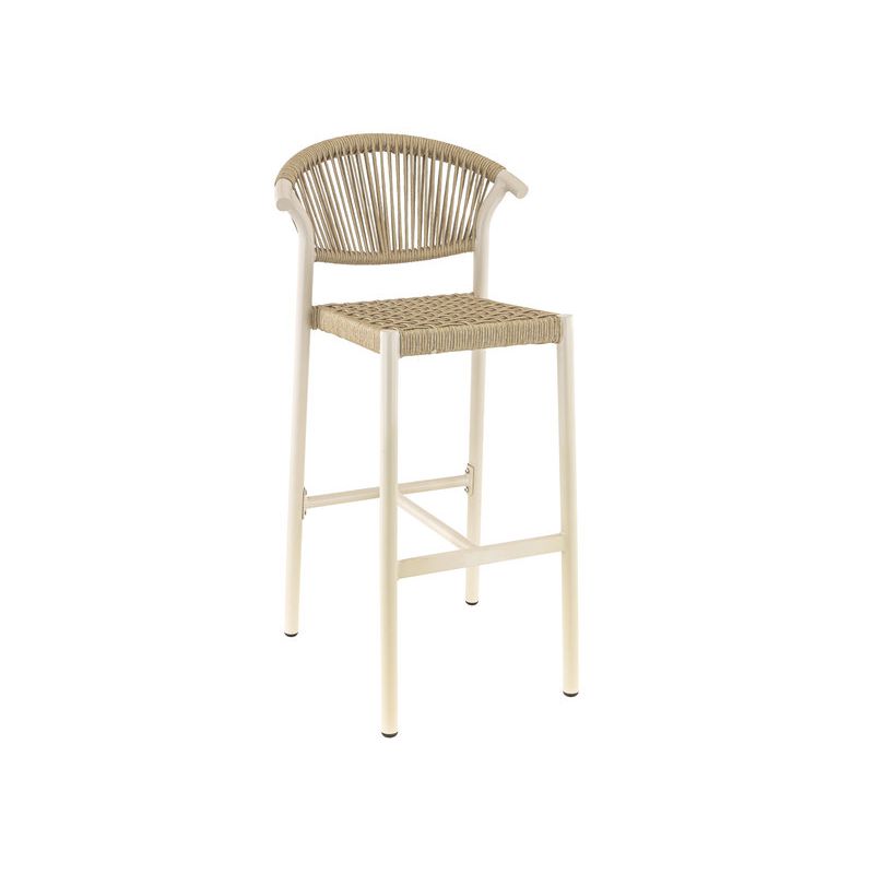 Tabouret de bar ALICANTE d'extérieur - Aluminium sable, polyéthylène sable