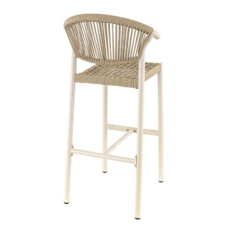 Tabouret de bar ALICANTE d'extérieur - Aluminium sable, polyéthylène sable