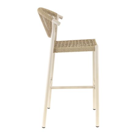 Tabouret de bar ALICANTE d'extérieur - Aluminium sable, polyéthylène sable