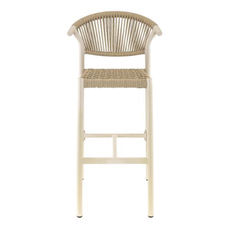 Tabouret de bar ALICANTE d'extérieur - Aluminium sable, polyéthylène sable