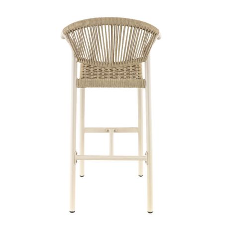 Tabouret de bar ALICANTE d'extérieur - Aluminium sable, polyéthylène sable
