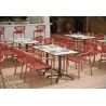 Tabouret de bar ALICANTE d'extérieur - Aluminium sable, polyéthylène sable