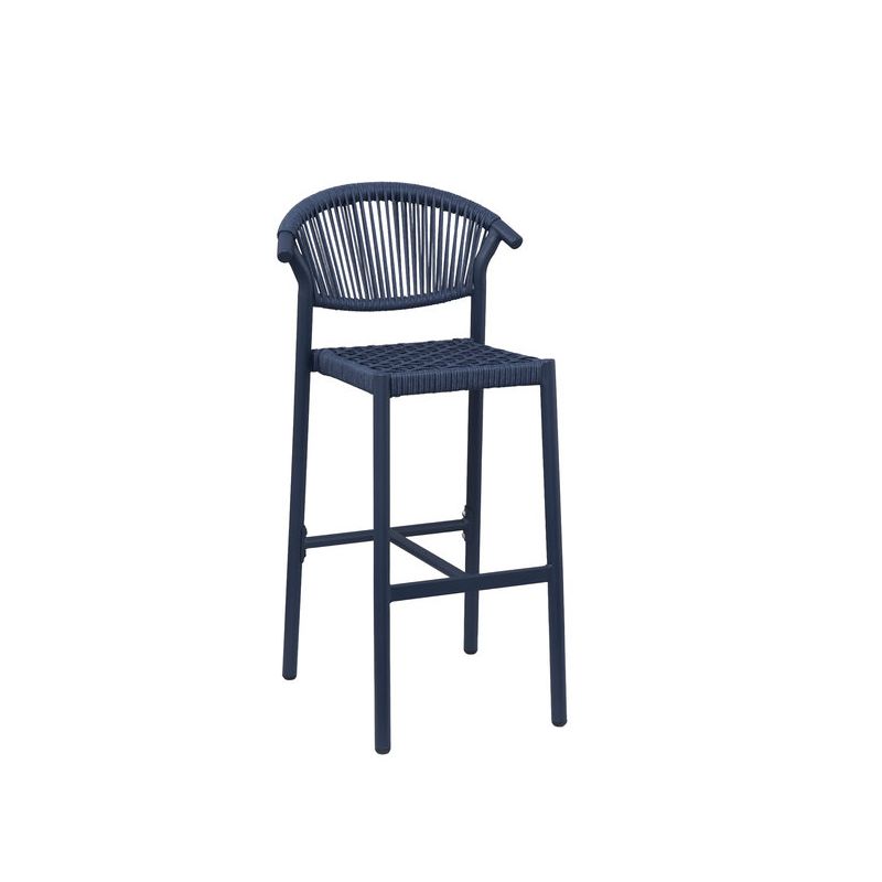 Tabouret de bar ALICANTE d'extérieur - Aluminium bleu foncé, polyéthylène bleu abysse