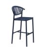 Tabouret de bar ALICANTE d'extérieur - Aluminium bleu foncé, polyéthylène bleu abysse