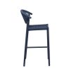 Tabouret de bar ALICANTE d'extérieur - Aluminium bleu foncé, polyéthylène bleu abysse
