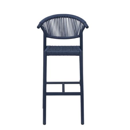 Tabouret de bar ALICANTE d'extérieur - Aluminium bleu foncé, polyéthylène bleu abysse