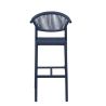 Tabouret de bar ALICANTE d'extérieur - Aluminium bleu foncé, polyéthylène bleu abysse